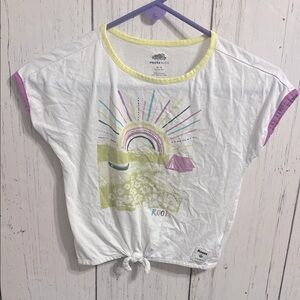 Roots Kids White and Purple Graphic Tee
